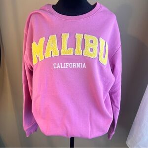 Pink and yellow Malibu sweatshirt